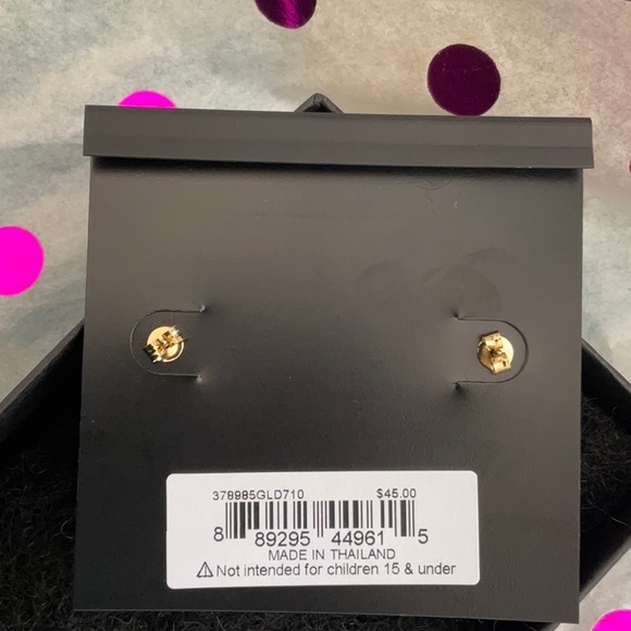 NWT Coach Gold-Plated Titanium Post Signature C Earrings in Gold NEW - Picture 2 of 3